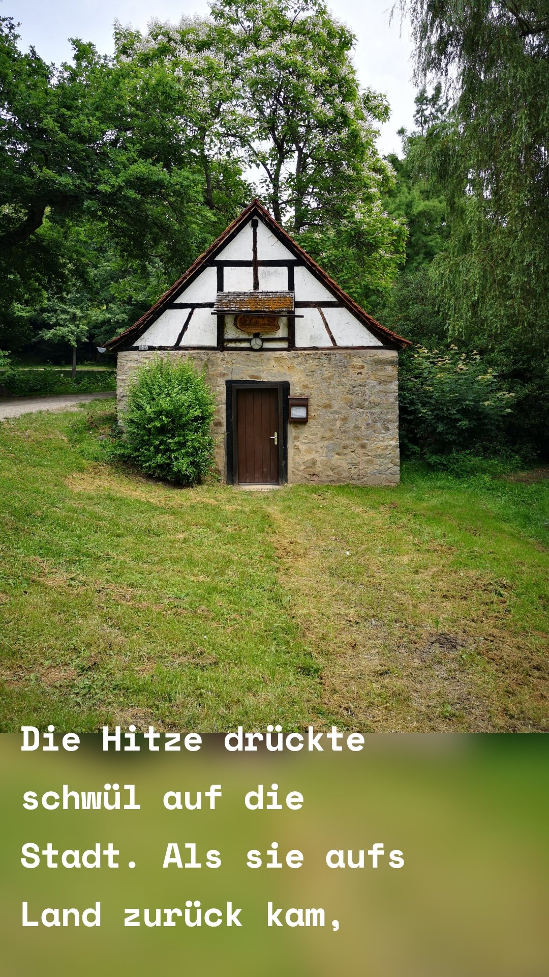 Die Hitze drückte schwül auf die Stadt. Als sie aufs Land zurück kam,